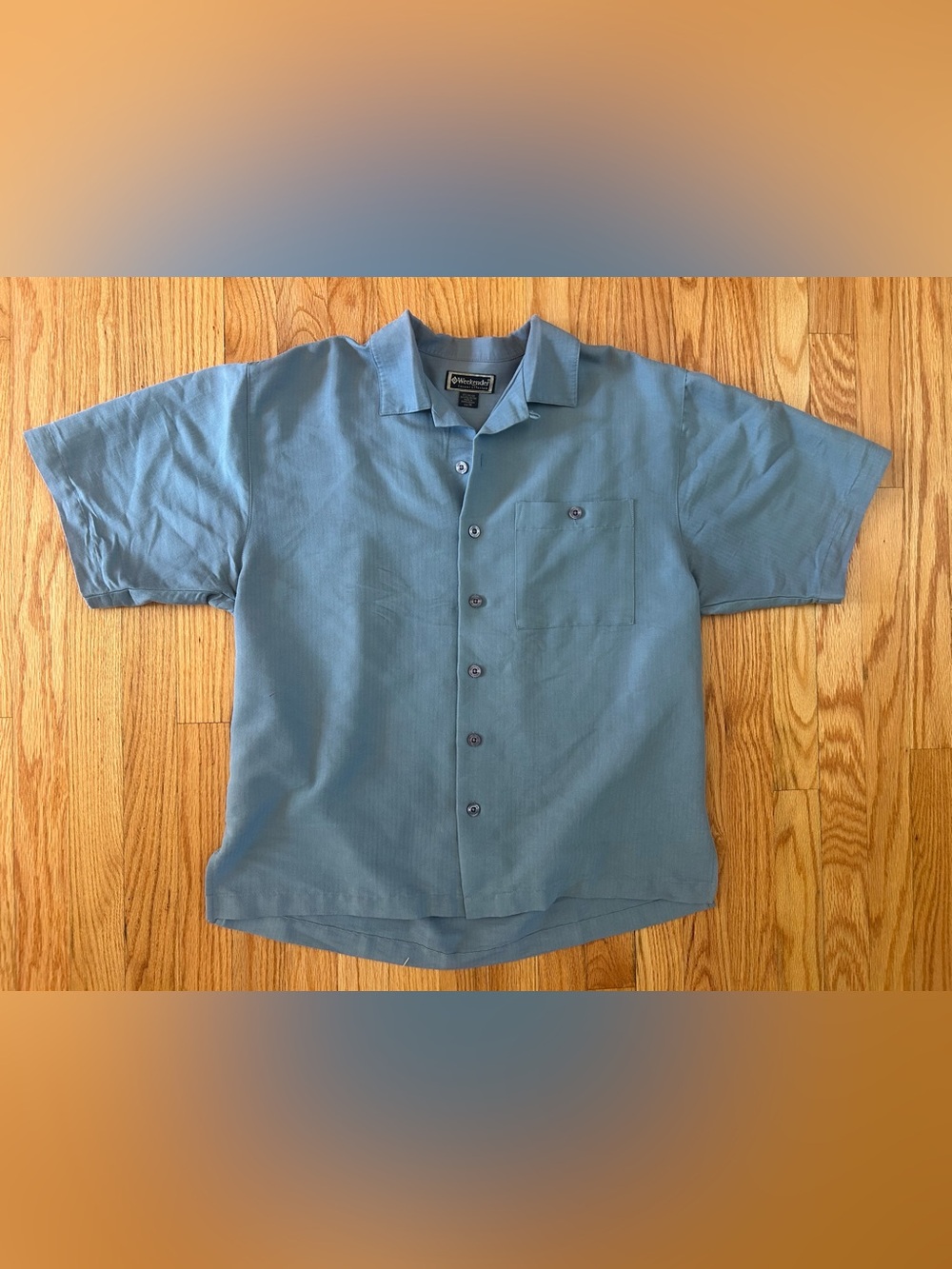 Weekenders Slate Blue Short-Sleeve Button-Down Shirt